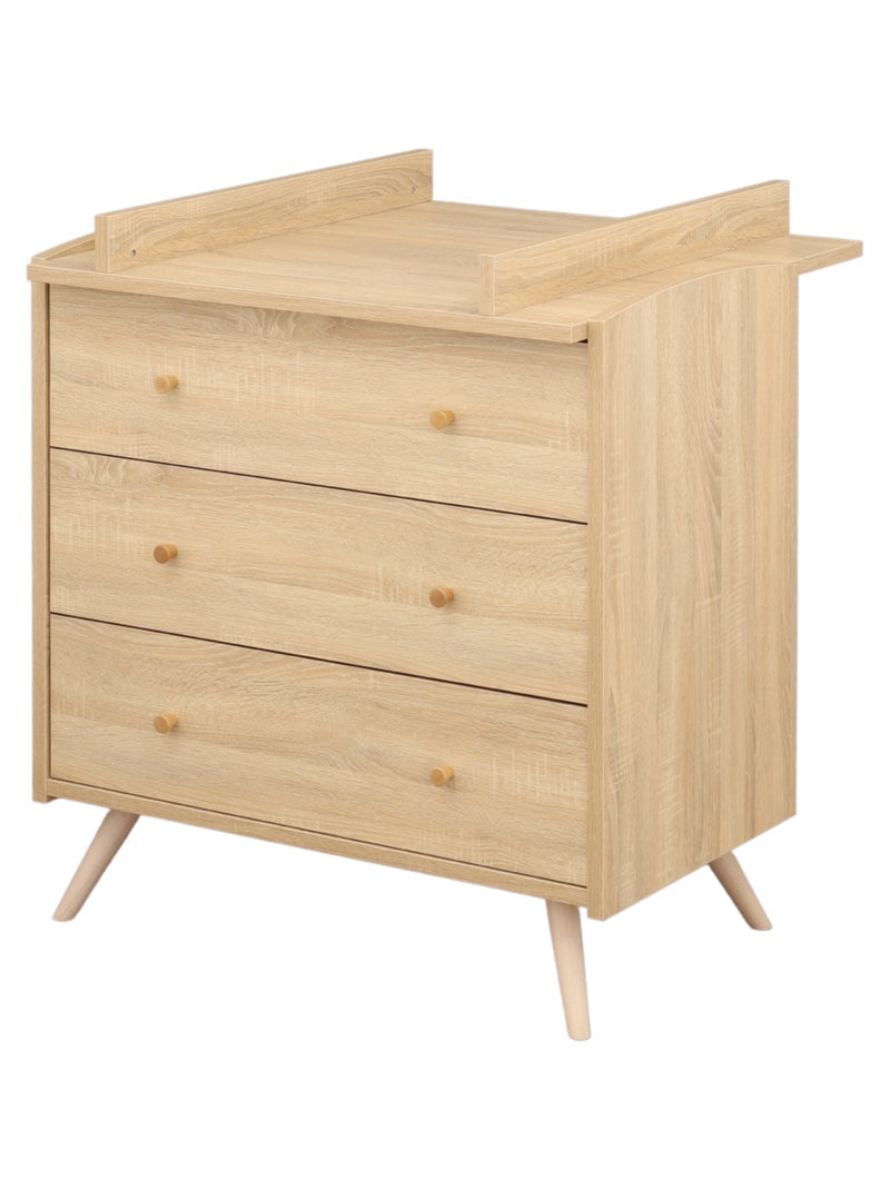 Chambre bébé, lit évolutif et commode à langer - sauthon Marron - Kiabi