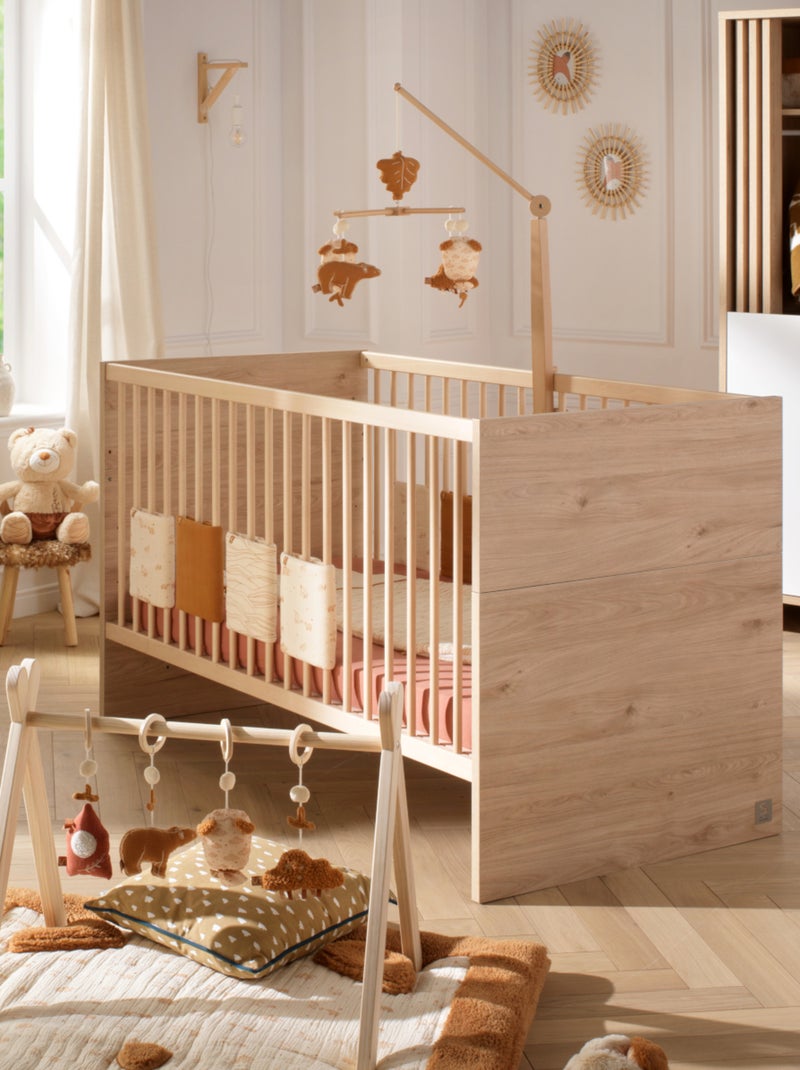 Chambre bébé, lit évolutif et commode à langer avec claustra - sauthon Blanc Marron - Kiabi