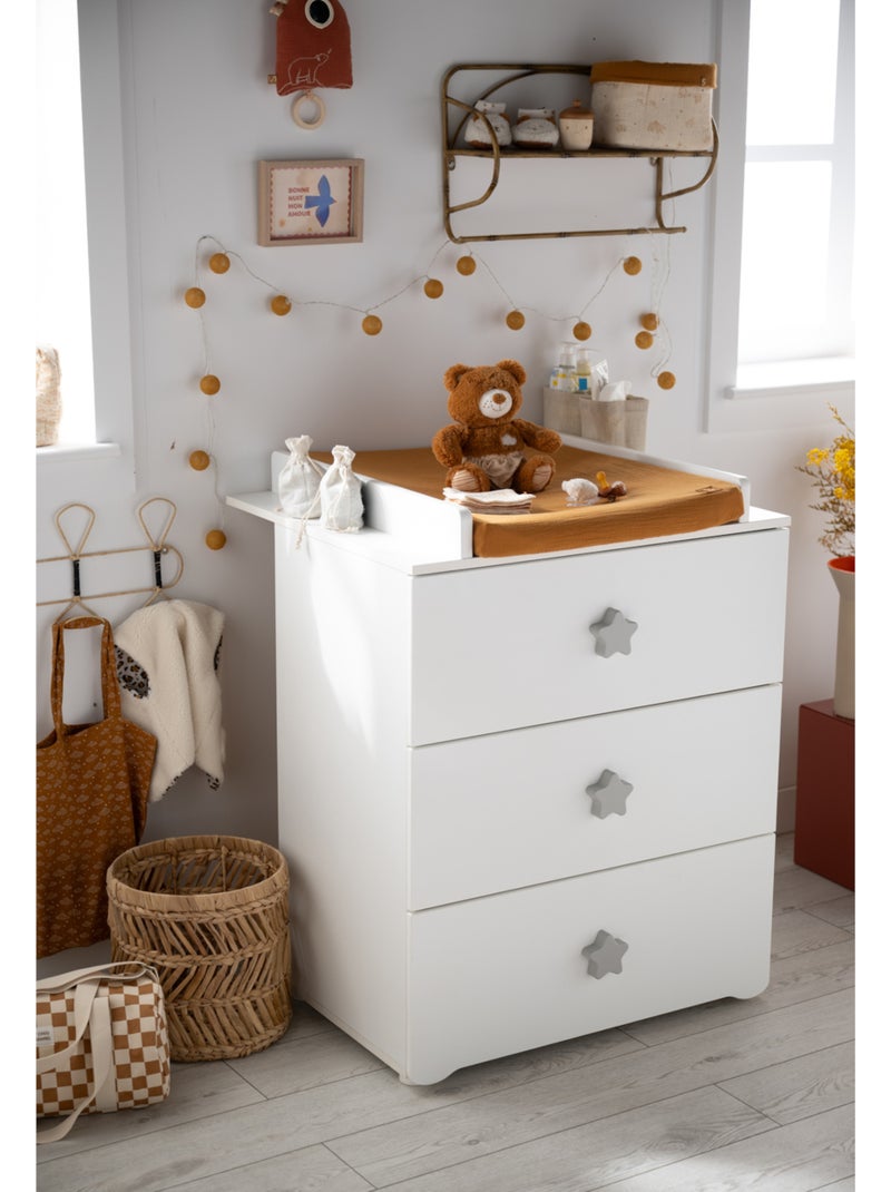 Chambre complète bébé avec lit 120x60cm et commode à langer - babyprice Blanc Gris - Kiabi