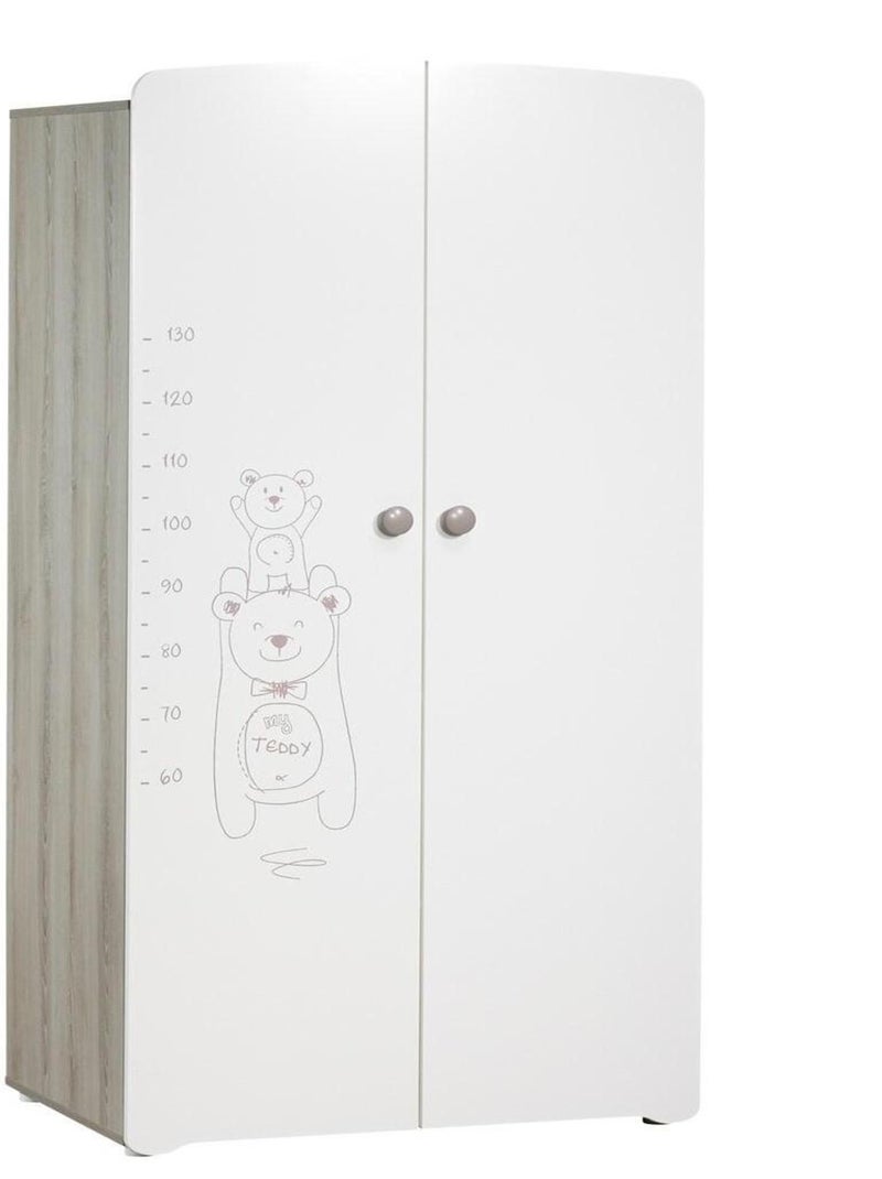 Chambre trio lit et commode et armoire en bois - babyprice Blanc - Kiabi