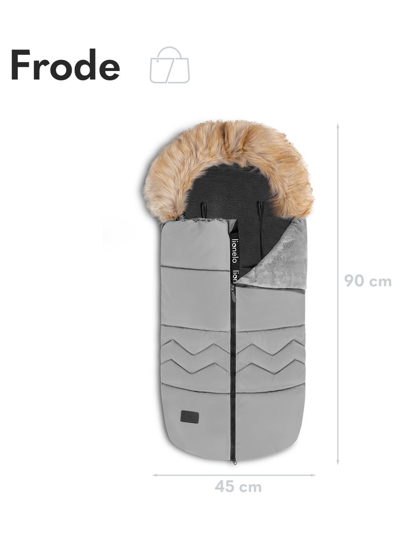 Chancelière pour poussettes LIONELO Frode - Universelle - Fourrure amovible - Imperméable Gris - Kiabi