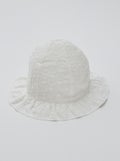 Chapeau avec volants et broderies anglaises blanc - Kiabi