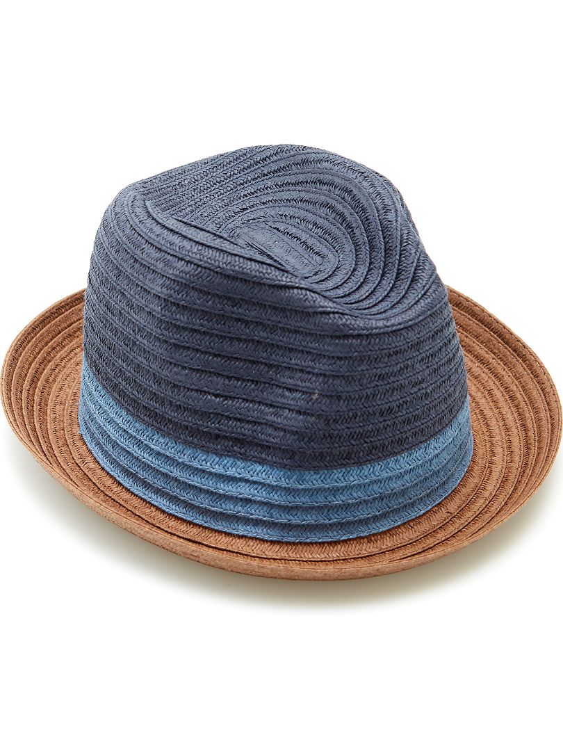 Chapeau borsalino tricolore bleu/marron - Kiabi