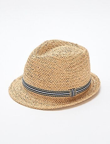 Chapeau de paille forme Borsalino