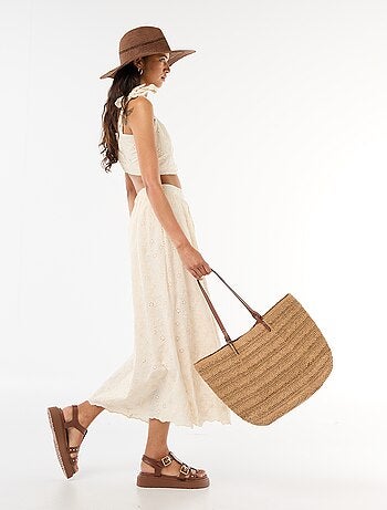 Chapeau de paille forme Borsalino