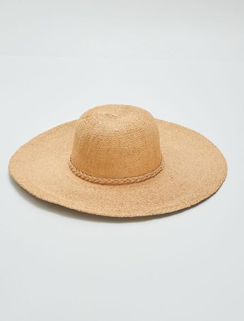 Chapeau de paille forme capeline - Kiabi