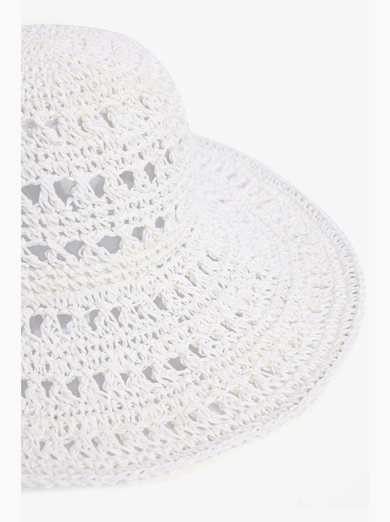 Chapeau en paille gaze penti Blanc - Kiabi