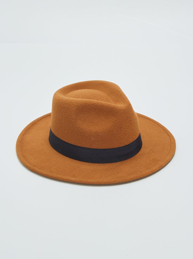 Chapeau feutre Marron - Kiabi