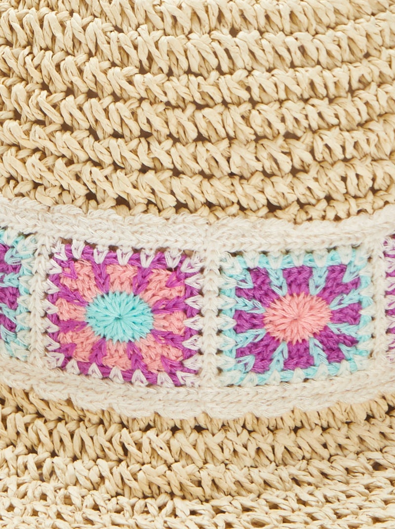 Chapeau forme cloche avec détails macramé Violet - Kiabi