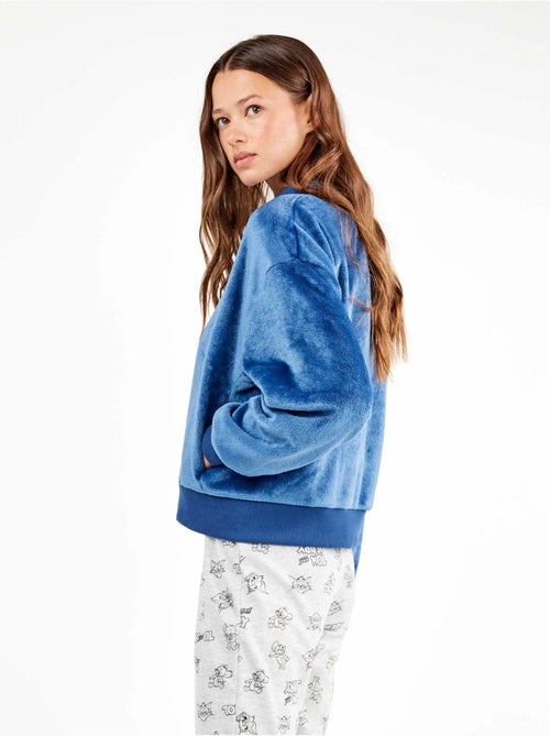 Chaqueta bomber con cremallera en tejido peluche - Kiabi