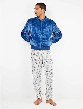 Chaqueta bomber hombre con cremallera en tejido peluche