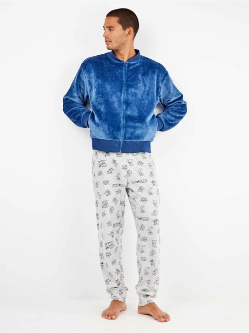 Chaqueta bomber hombre con cremallera en tejido peluche - Kiabi