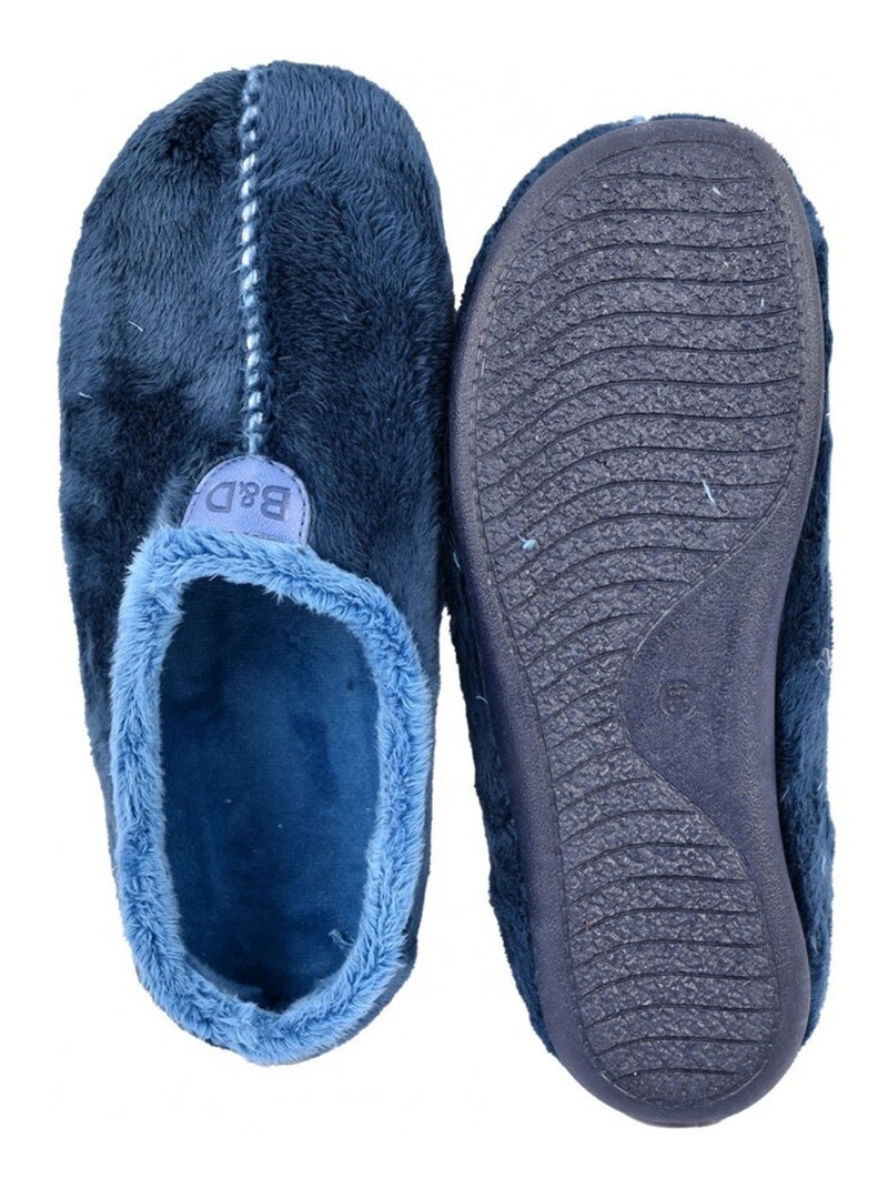 Charentaise Femme Pantoufle PREMIUM Bleu marine - Kiabi