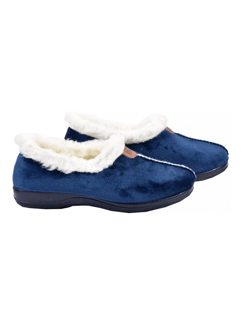 Charentaise femme pantoufle premium Bleu marine - Kiabi