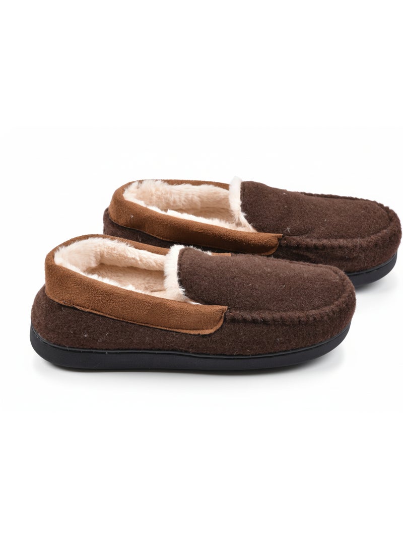 Charentaise fourrée homme Pantoufle PREMIUM MU9733 Marron - Kiabi