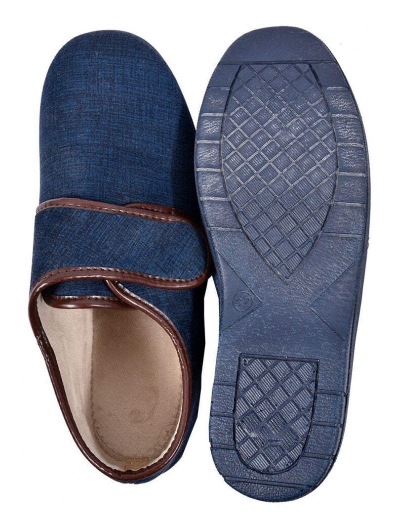Charentaise homme pantoufle premium Bleu marine - Kiabi