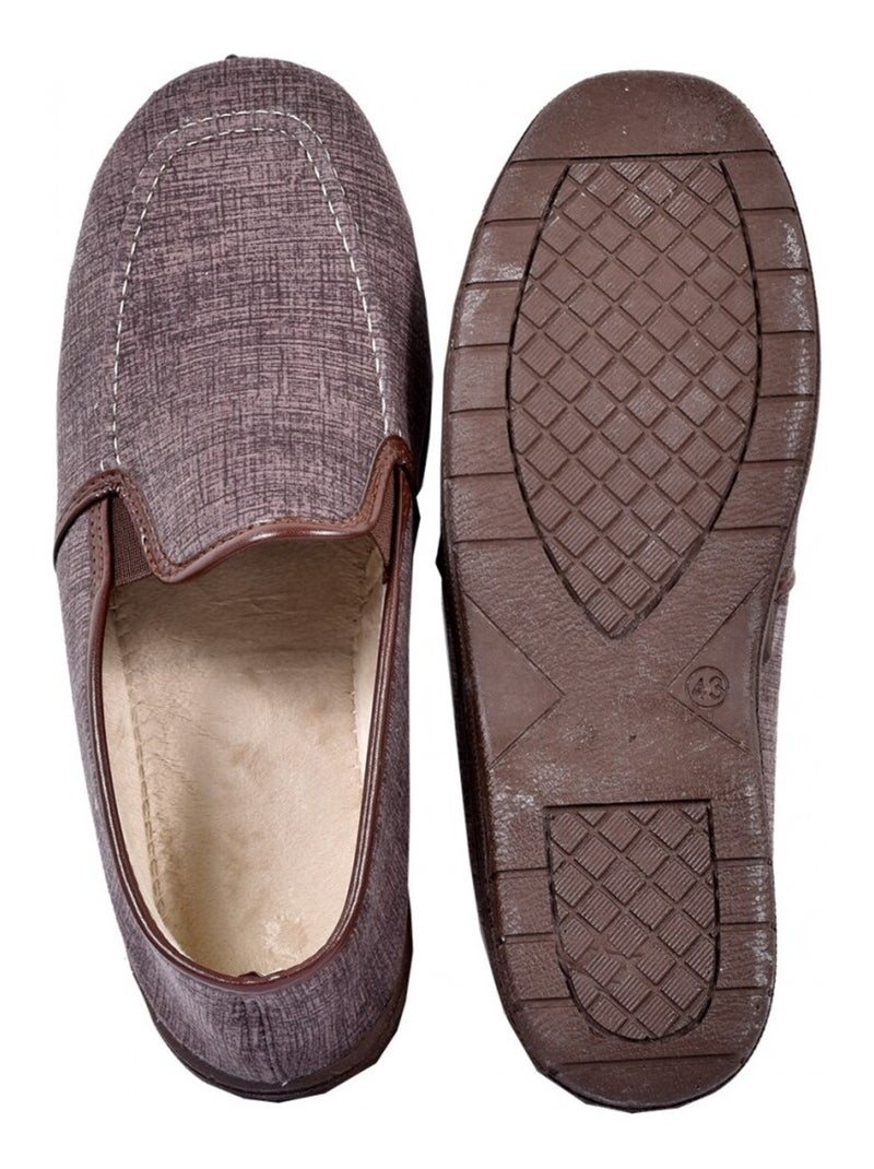 Charentaise homme pantoufle premium Marron - Kiabi