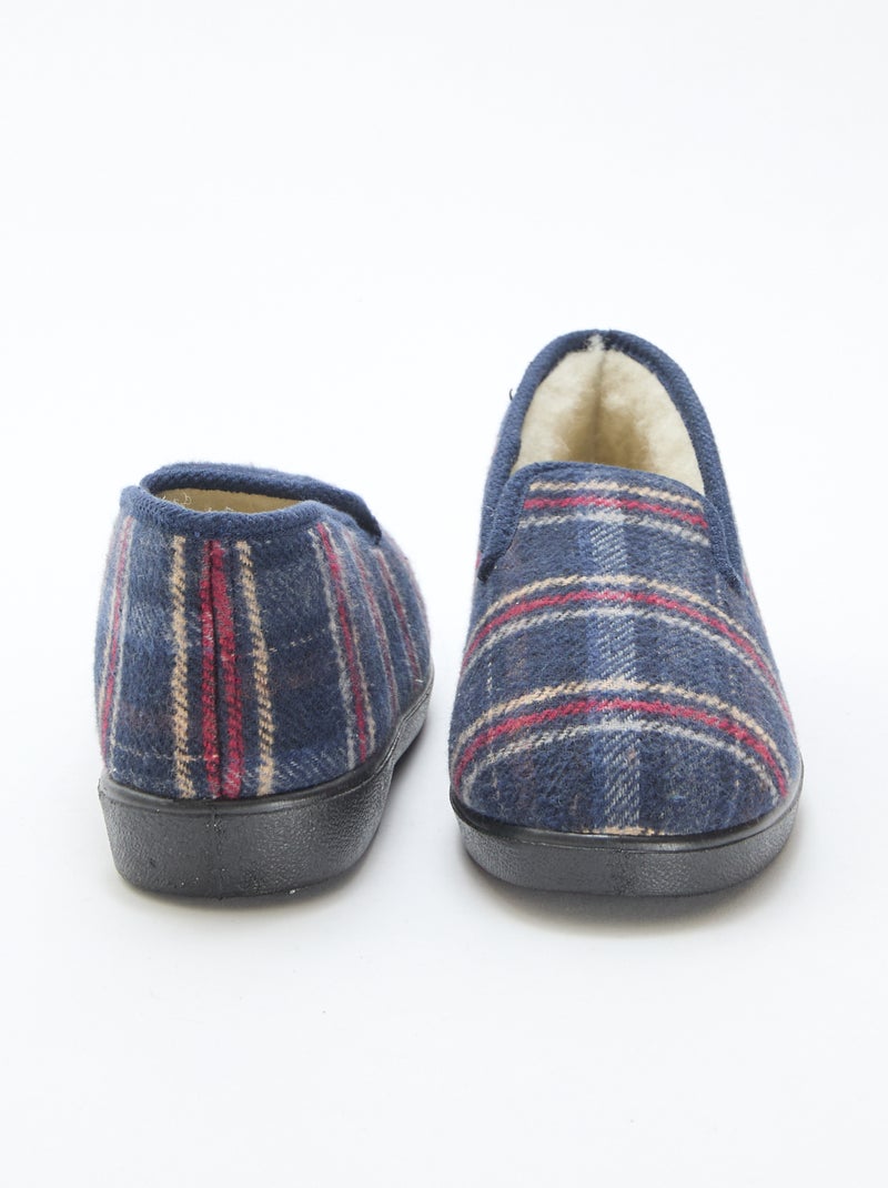 Charentaises à carreaux Bleu - Kiabi