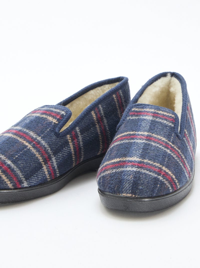 Charentaises à carreaux Bleu - Kiabi