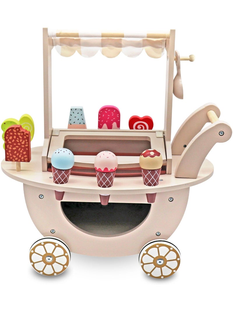 Chariot de glaces en bois avec roues et accessoires mamabrum N/A - Kiabi