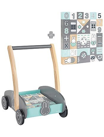 Chariot de marche en bois + blocs de construction miffy® - ROBA