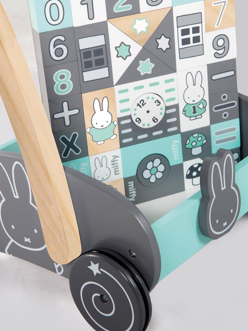 Chariot de marche en bois + blocs de construction miffy® - ROBA Gris Vert clair Blanc - Kiabi