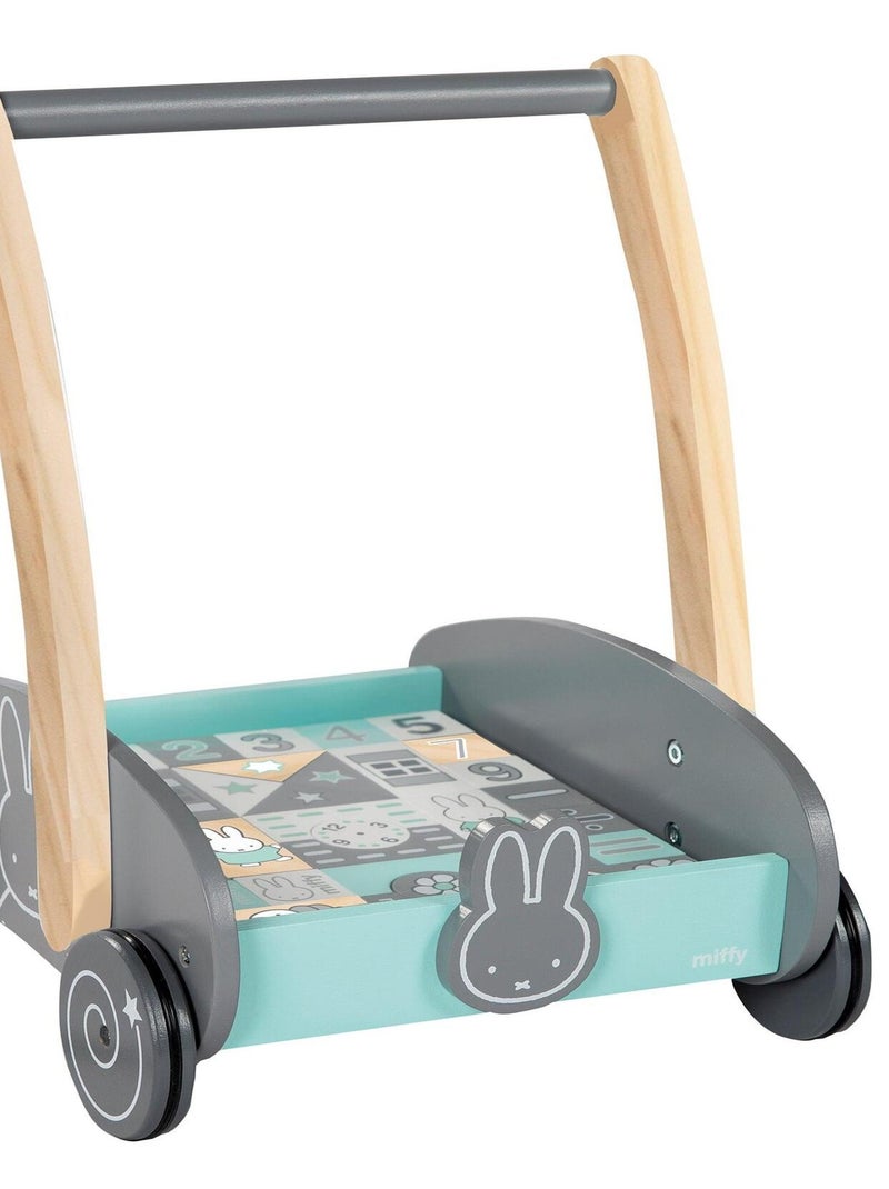 Chariot de marche en bois + blocs de construction miffy® - ROBA Gris Vert clair Blanc - Kiabi