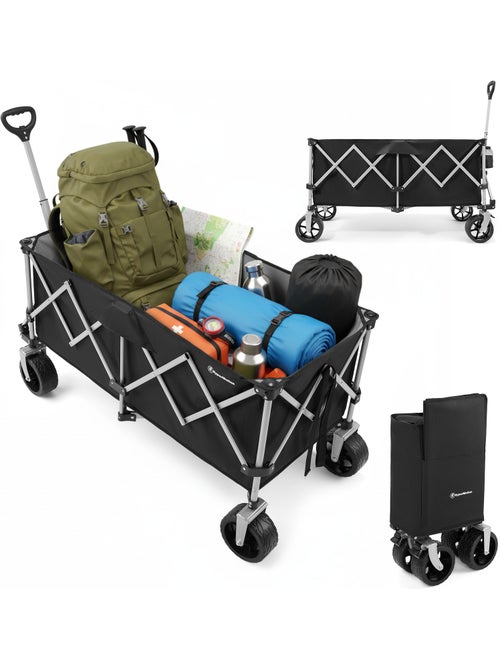Chariot hypermotion 250l pliable 100kg roues 7" tout-terrain remorque jardin trolley pliage rapide - Kiabi Chariot hypermotion 250l pliable 100kg roues 7" tout-terrain remorque jardin trolley pliage rapide - Kiabi