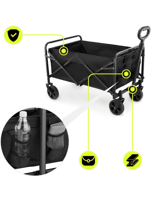 Chariot hypermotion 80l pliable acier tout-terrain - remorque jardin trolley compact pliage rapide - Kiabi Chariot hypermotion 80l pliable acier tout-terrain - remorque jardin trolley compact pliage rapide - Kiabi