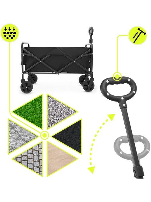 Chariot hypermotion 80l pliable acier tout-terrain - remorque jardin trolley compact pliage rapide - Kiabi Chariot hypermotion 80l pliable acier tout-terrain - remorque jardin trolley compact pliage rapide - Kiabi