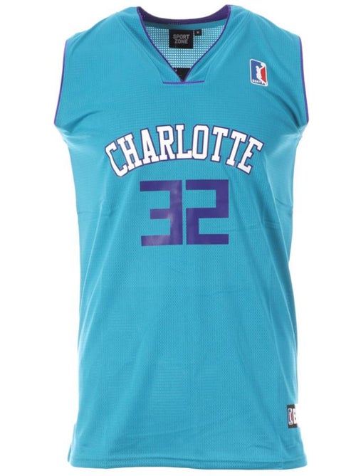 Charlotte 32 Basketbalshirt Blauw Heren Sport Zone - Kiabi Charlotte 32 Basketbalshirt Blauw Heren Sport Zone - Kiabi