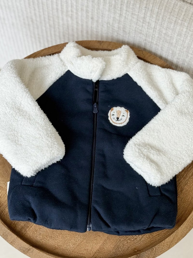 Charly kinderjas met fleecevoering Blauw - Kiabi