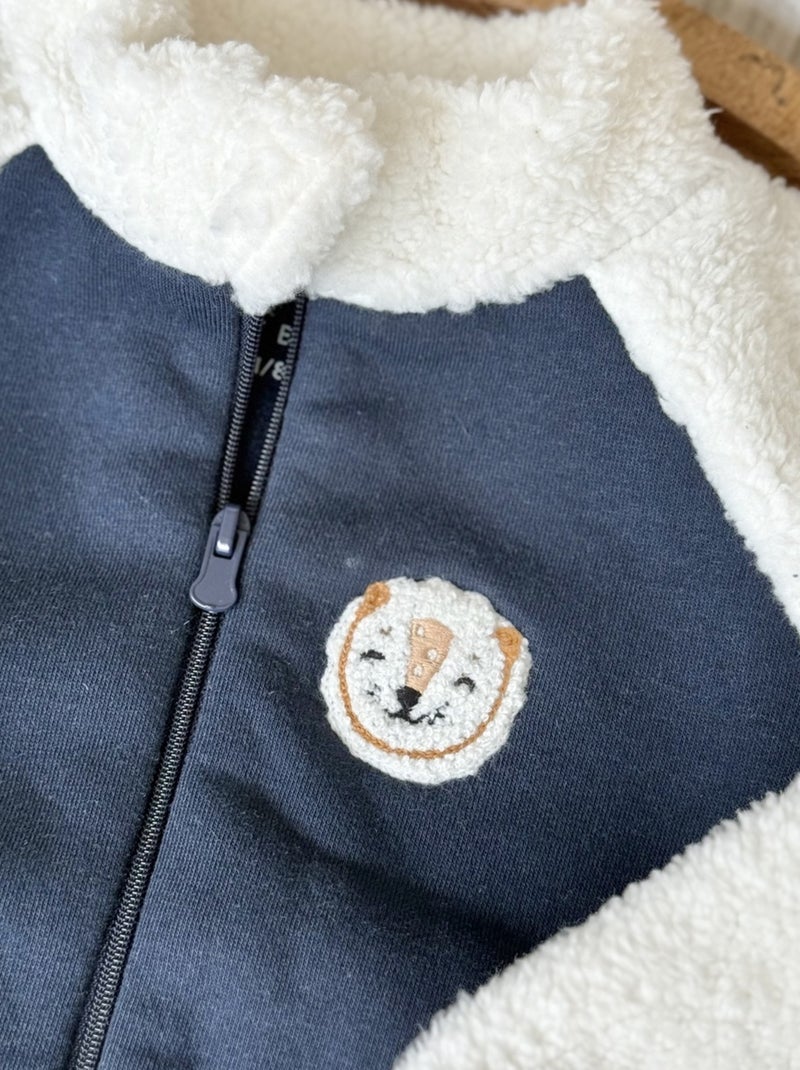 Charly kinderjas met fleecevoering Blauw - Kiabi