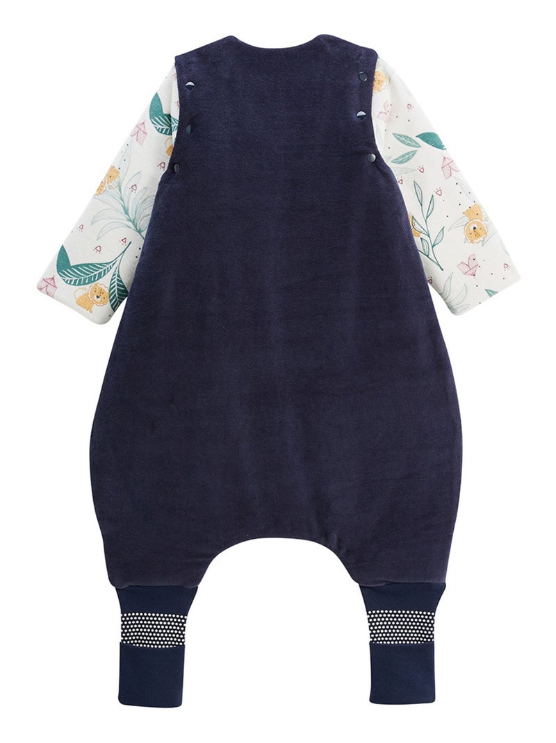 Charly TOG 2 velours slaapzak met oprolbare voetensteunen en afneembare hoezen Blauw - Kiabi