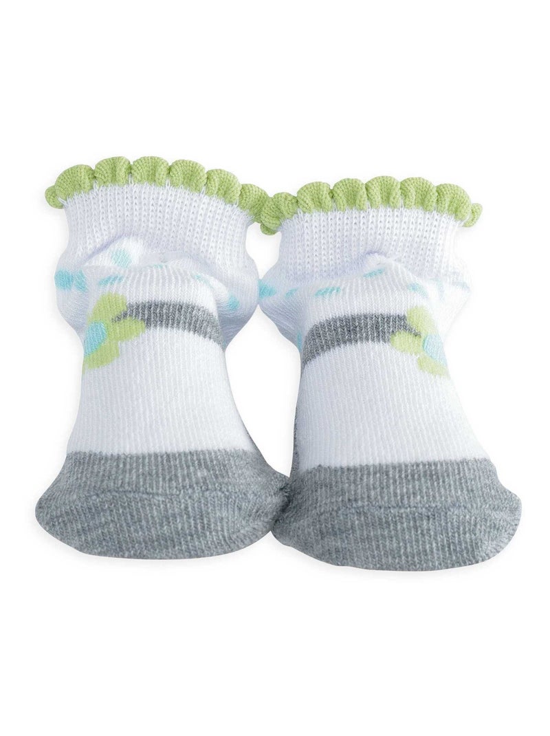 Chaussette bébé - petites fleurs Gris - Kiabi