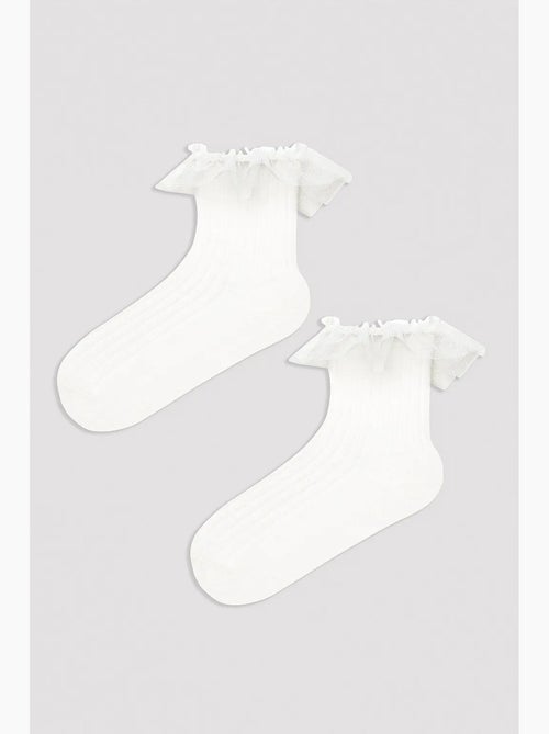 Chaussettes à la cheville à volants penti - Kiabi Chaussettes à la cheville à volants penti - Kiabi