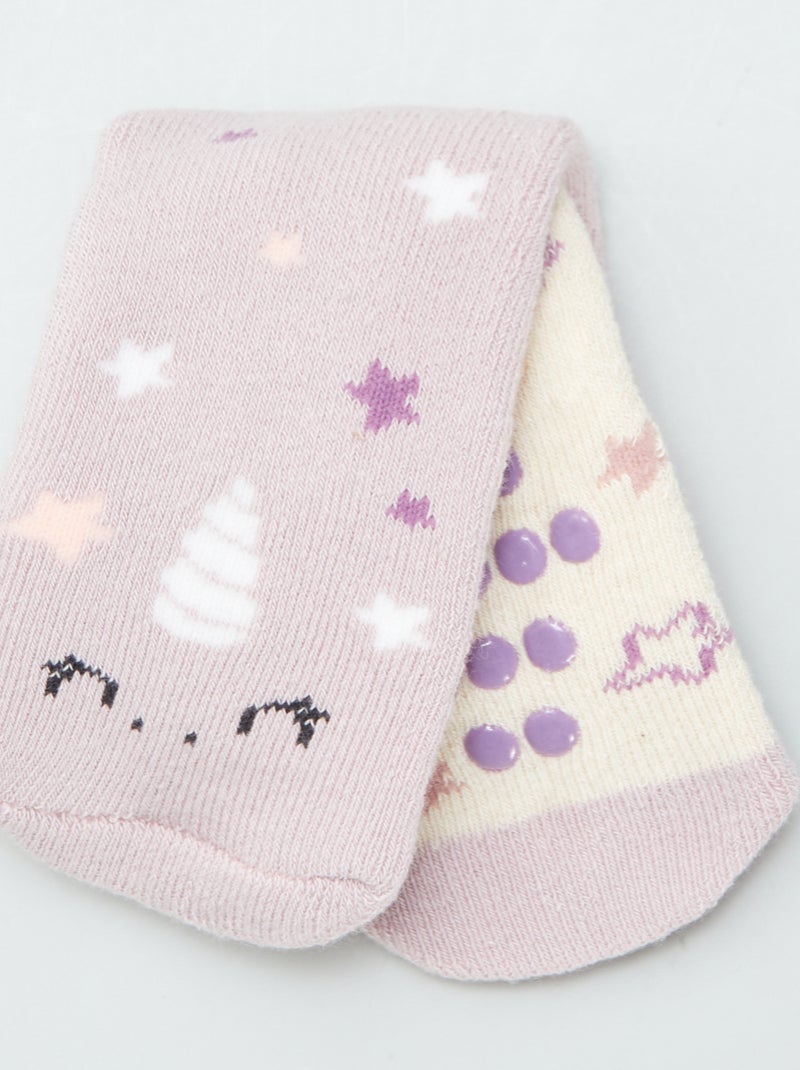 Chaussettes antidérapantes Rose - Kiabi