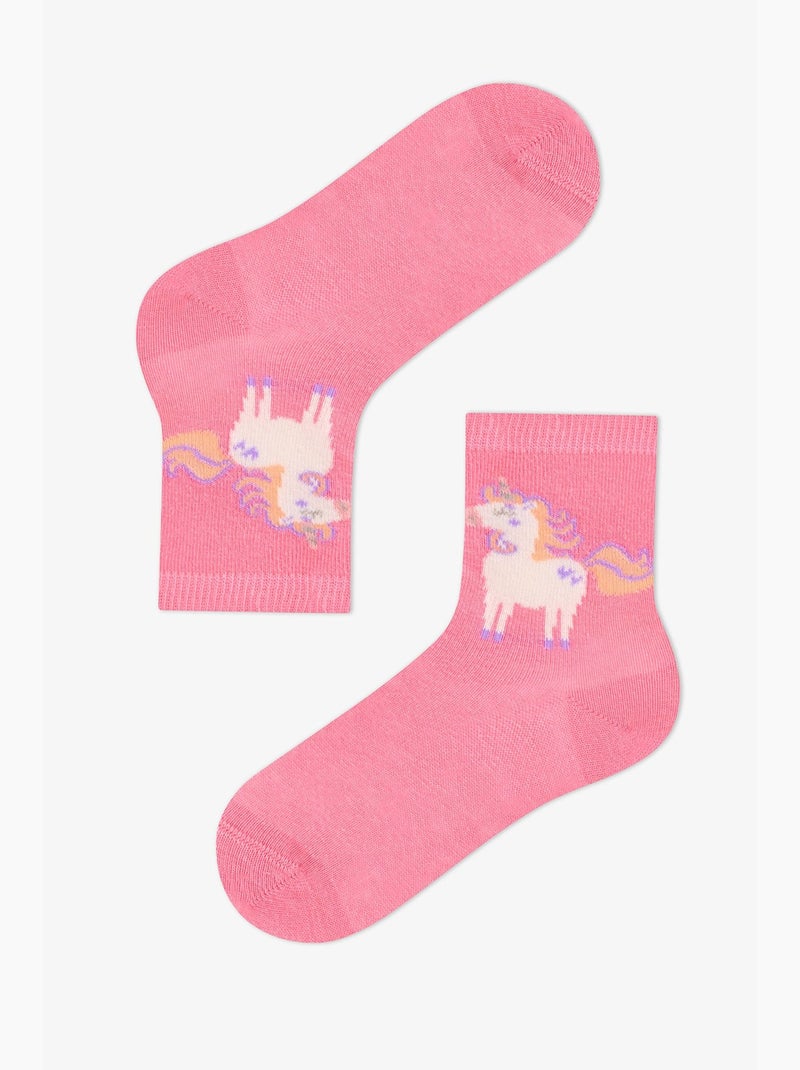Chaussettes basses double paire en coton unicorn carousel fille penti Violet/Rose - Kiabi