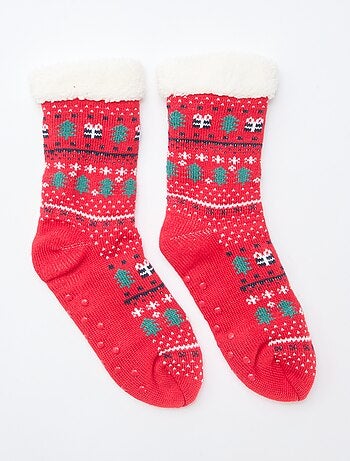 Chaussettes chaudes fourrées antidérapantes