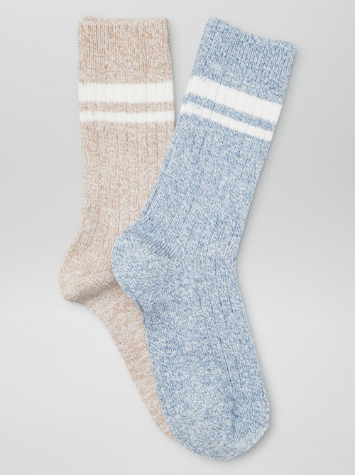 Chaussettes chaudes maille moulinée - Kiabi