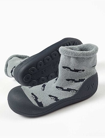 Chaussettes-chaussons avec motif voiture et semelle antidérapante