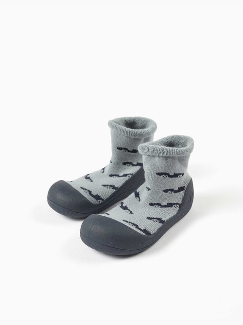 Chaussettes-chaussons avec motif voiture et semelle antidérapante - Kiabi