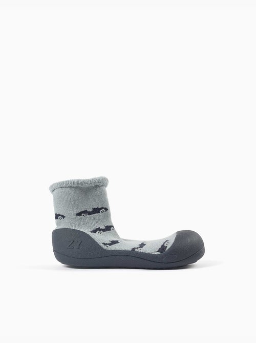 Chaussettes-chaussons avec motif voiture et semelle antidérapante - Kiabi