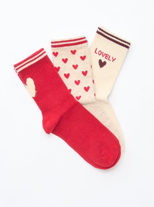 Chaussettes côtelées fantaisies - Kiabi