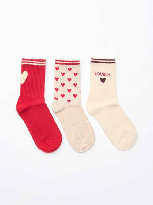 Chaussettes côtelées fantaisies - Kiabi