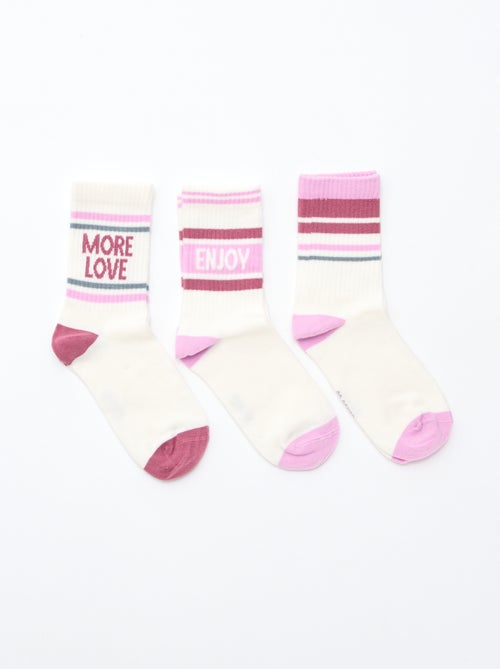 Chaussettes côtelées fantaisies - Kiabi