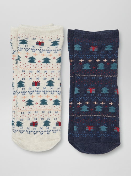 Chaussettes de Noël antidérapantes - lot de 2 - Kiabi