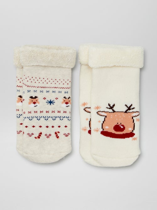 Chaussettes de Noël en maille épaisse - lot de 2 - Kiabi