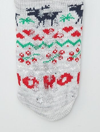Chaussettes de Noël fourrées antidérapantes