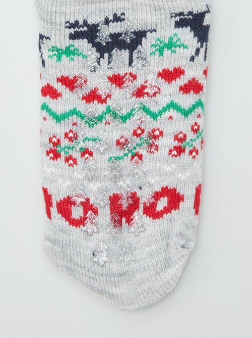 Chaussettes de Noël fourrées antidérapantes - Kiabi
